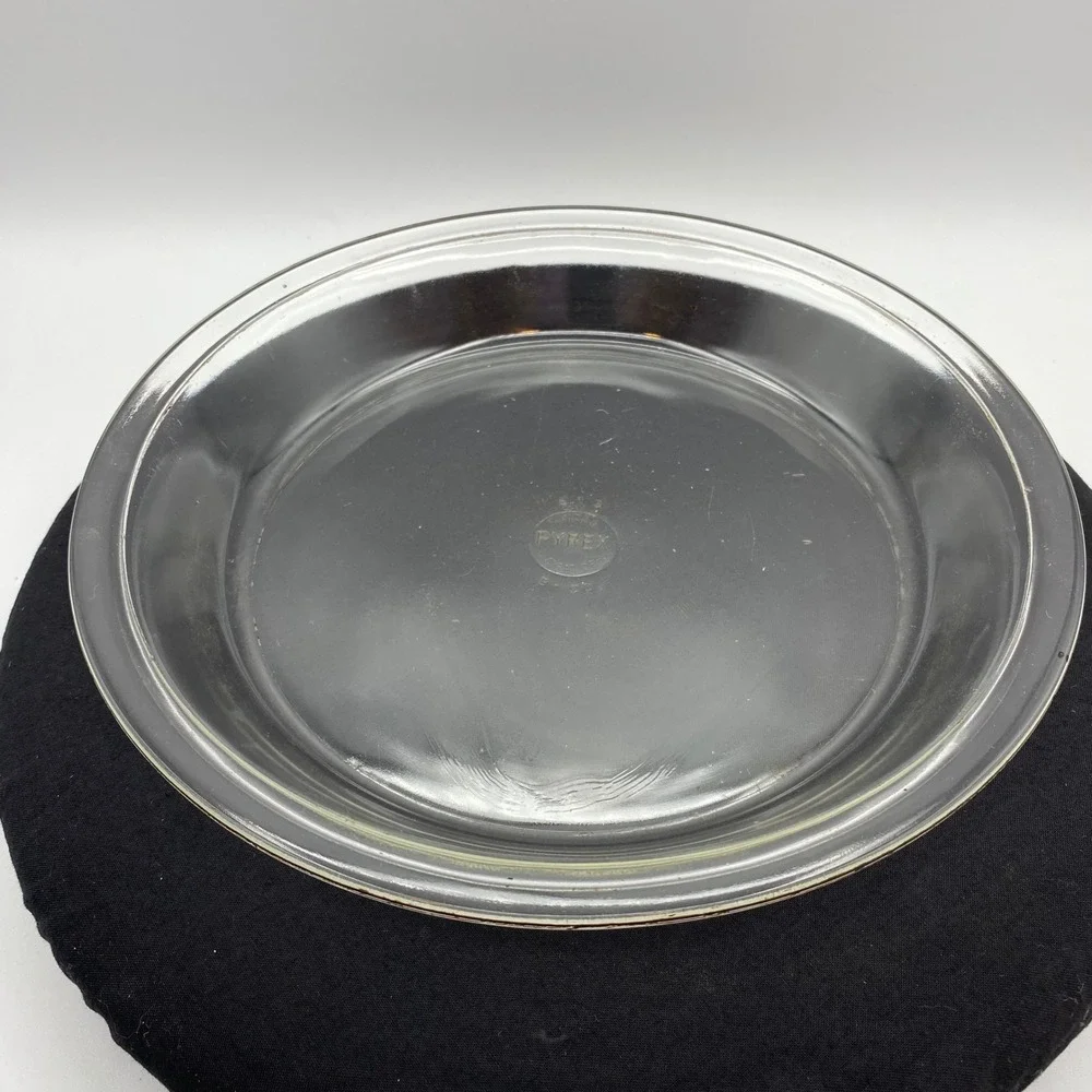 Pyrex 10in Pie Plate Clear Glass Vintage 209 Round Baking Dish Wide Rim Rustic